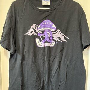 Champion Black Tee with Purple Design